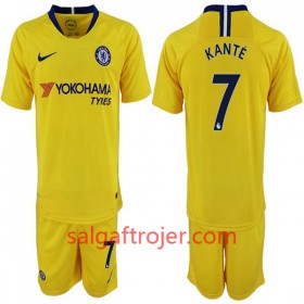 Chelsea Fodboldtrøjer Kante 7 Børn Udebanesæt 2018/19 Kort ærmer